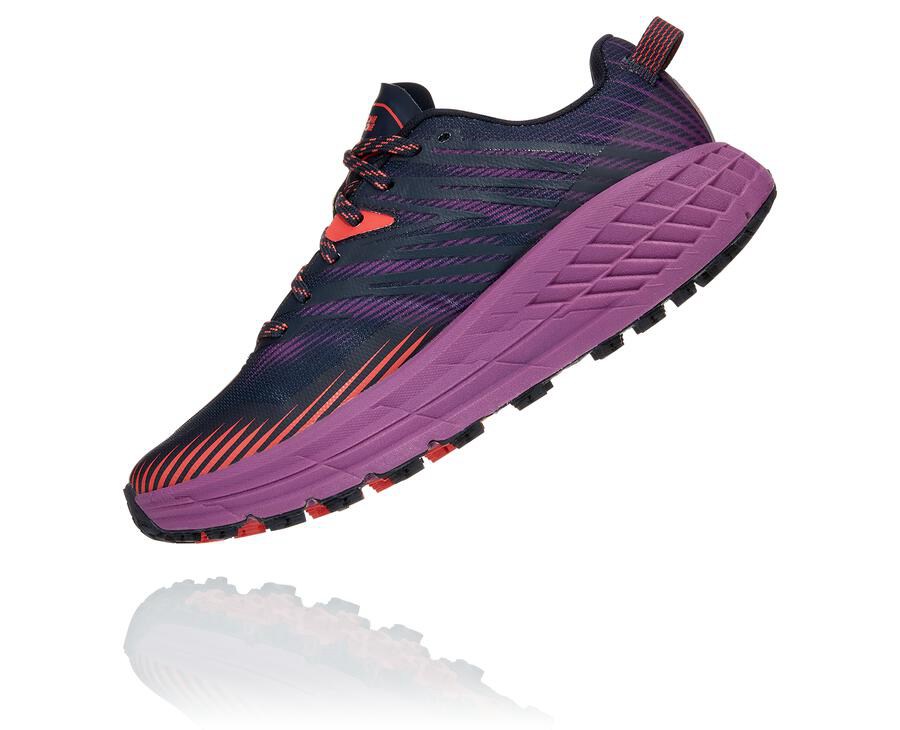 Tenis Trail Hoka One One Feminino Azul Marinho - Speedgoat 4 - 714-NHGLRV